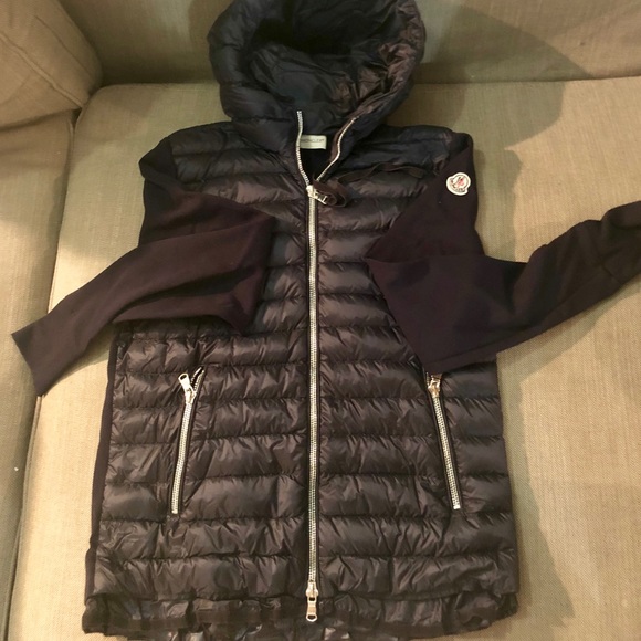 moncler knit & down combo cardigan